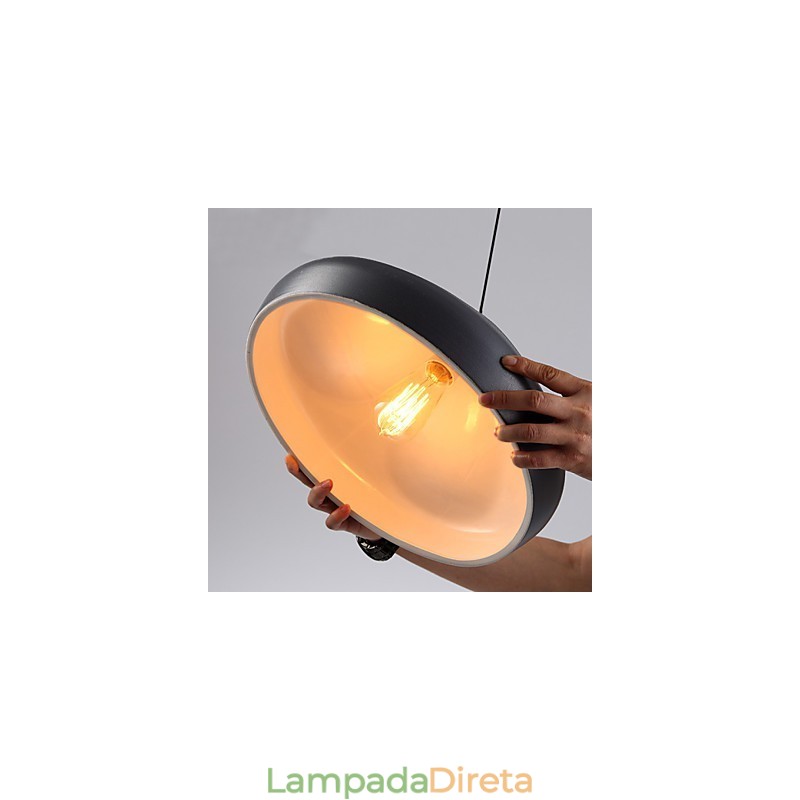 Luminária pendente de metal com pintura estilo retrô vintage mini