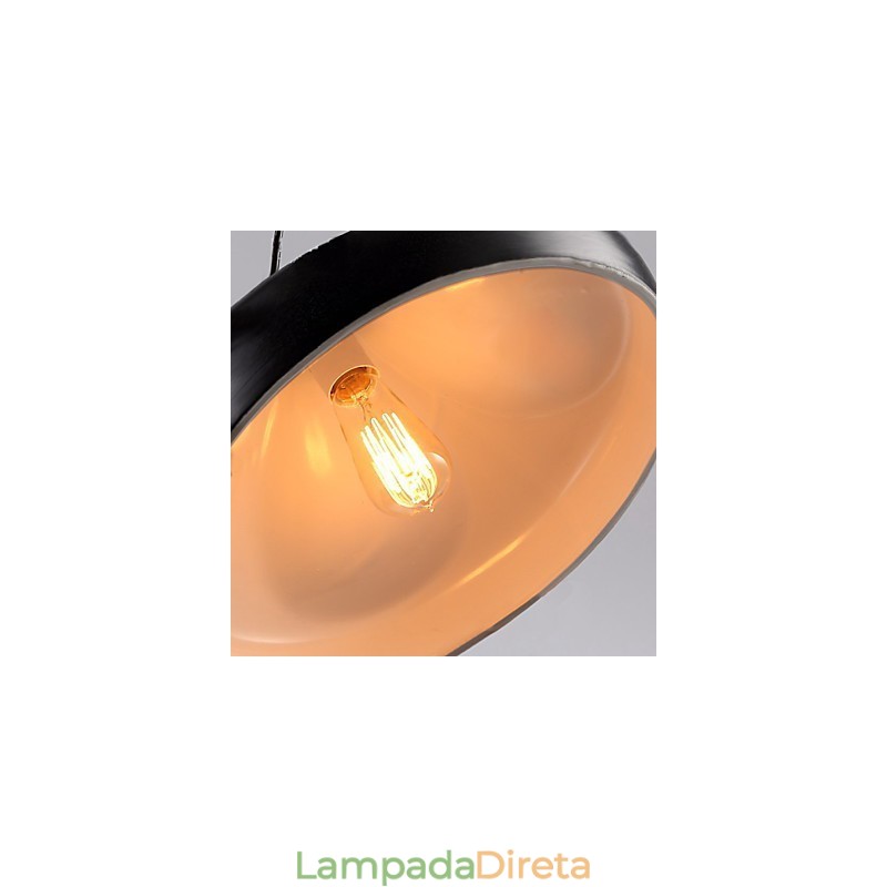 Luminária pendente de metal com pintura estilo retrô vintage mini