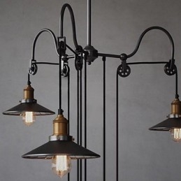 Lustre de metal estilo country vintage com pintura em miniatura