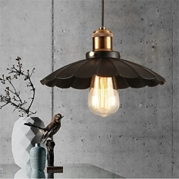 Lustre de ferro forjado vintage com guarda-chuva preto exclusivo