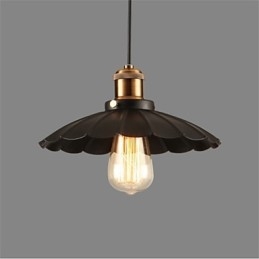 Lustre de ferro forjado vintage com guarda-chuva preto exclusivo