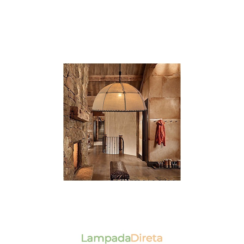35CM Loft Industrial Wind Straightforward Linen American Country Creative Arts Droplight Lâmpada