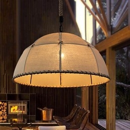 35CM Loft Industrial Wind Straightforward Linen American Country Creative Arts Droplight Lâmpada