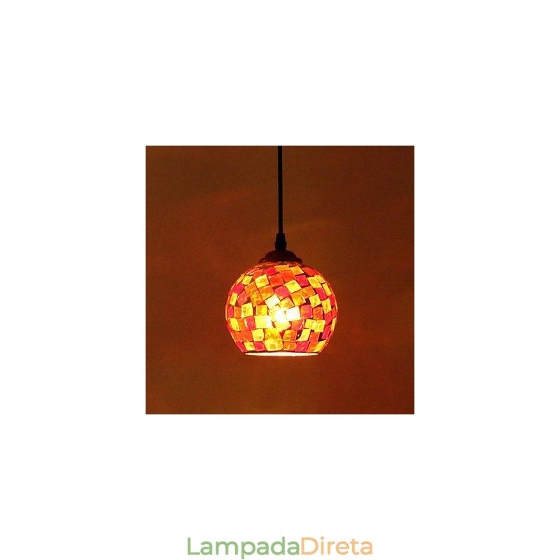 Luminária pendente de metal com pintura contemporânea moderna