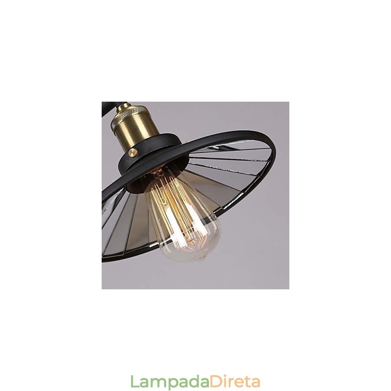 Lustre de metal estilo country vintage com pintura em miniatura