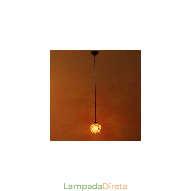 Luminária pendente de metal com pintura contemporânea moderna
