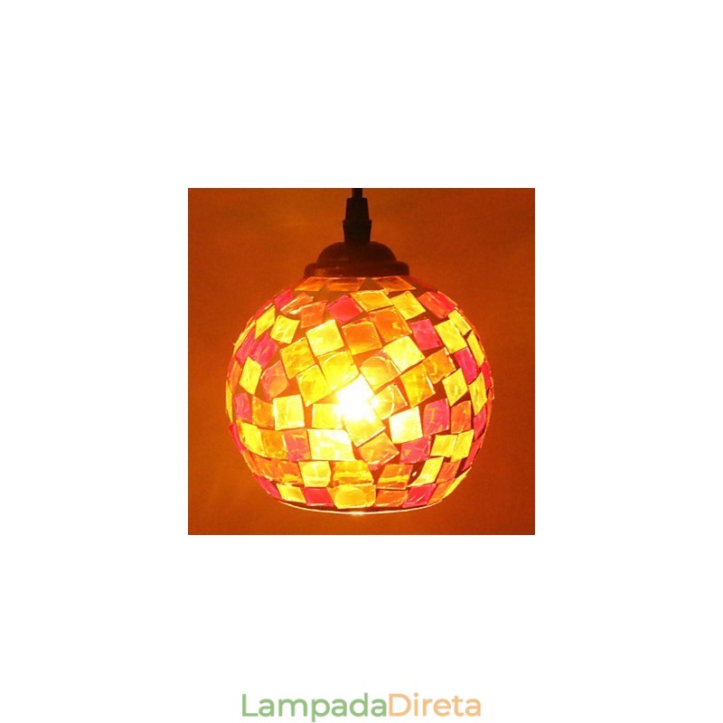 Luminária pendente de metal com pintura contemporânea moderna