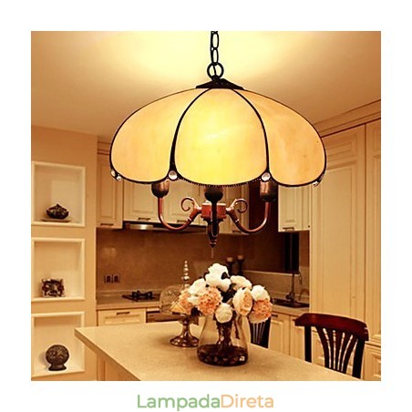 Lustre de vidro colorido de artes criativas rurais europeias que restauram formas antigas de luz de lâmpada Lustre de vidro colorido de artes criativas rurais europeias que restauram formas antigas de luz de lâmpada