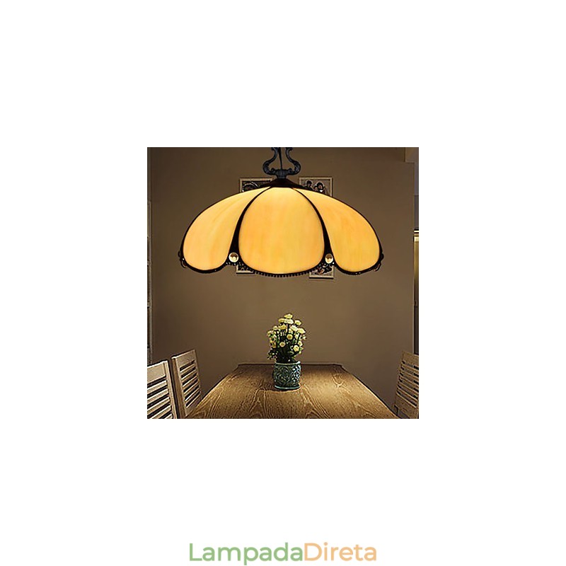 Lustre de vidro colorido de artes criativas rurais europeias que restauram formas antigas de luz de lâmpada