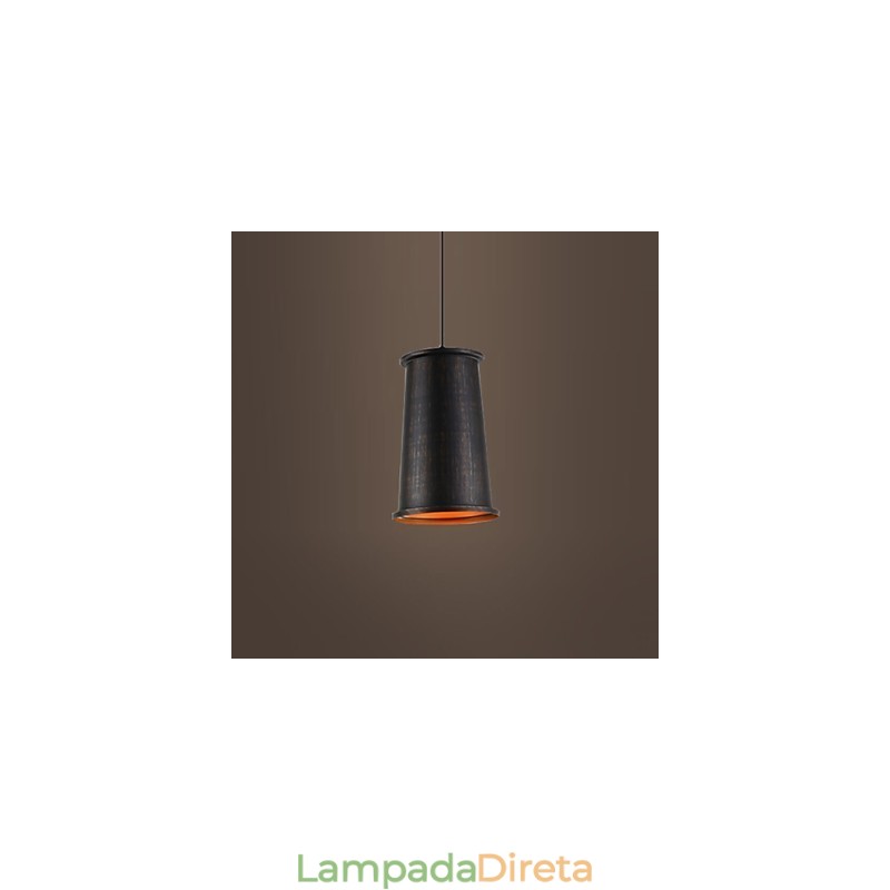Luminária pendente de metal com design retrô