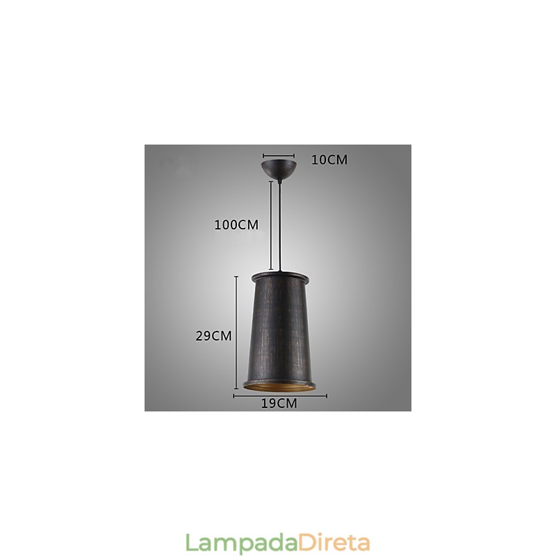 Luminária pendente de metal com design retrô