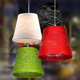 Lâmpada de teto suspensa de cabeça única moderna Rural Cany Art Woven Rattan
