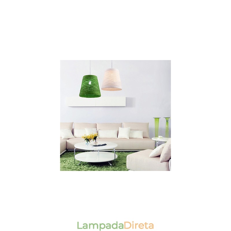 Lâmpada de teto suspensa de cabeça única moderna Rural Cany Art Woven Rattan