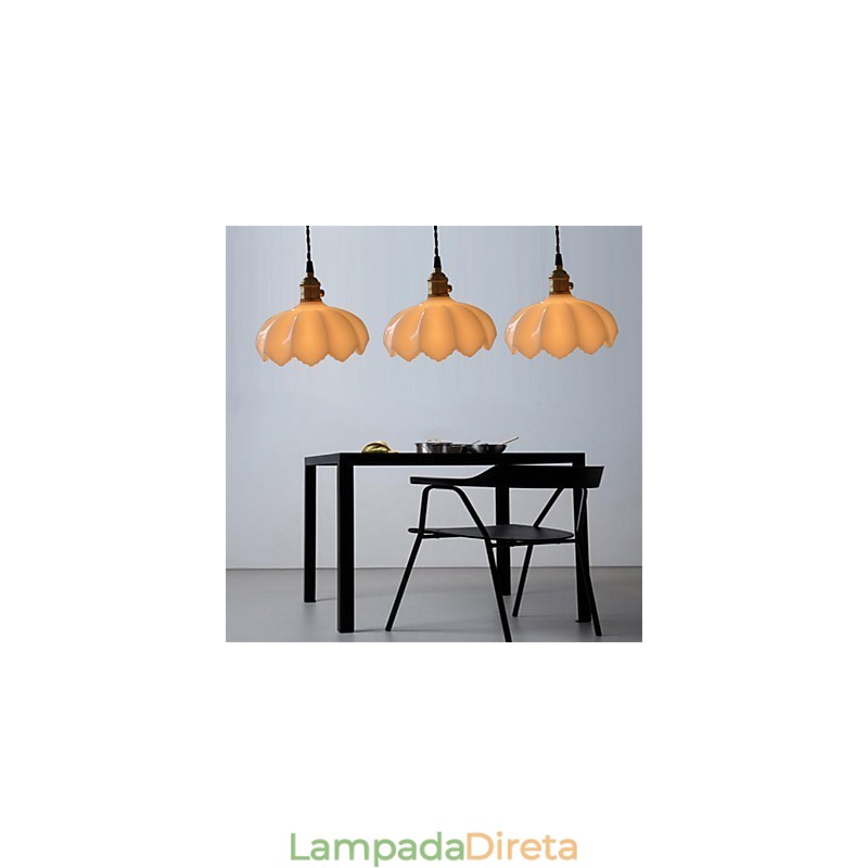 Retro Lighting Lights Luz Pendente De Vidro