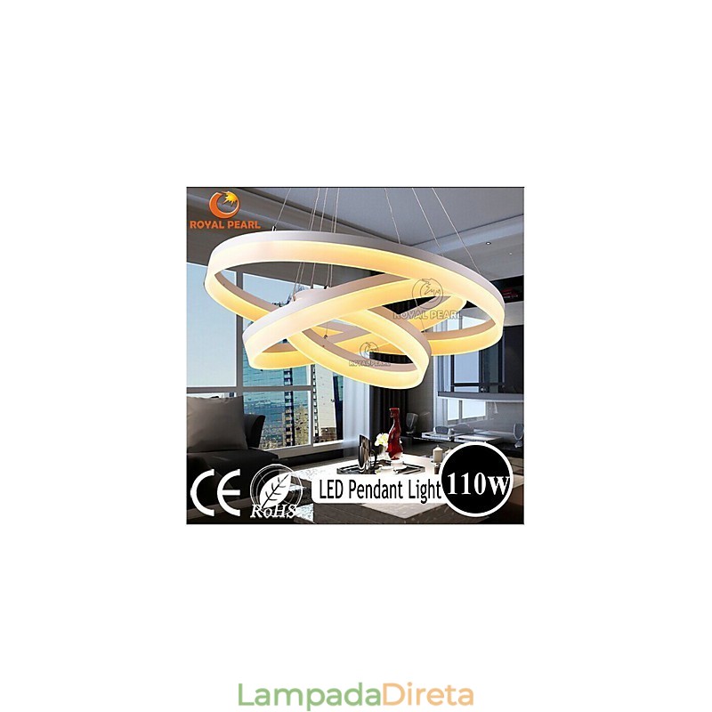 Venda quente cor branca acrílico moderno pendurado luz 130W