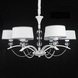Lustre moderno contemporâneo de cristal cromado em tecido