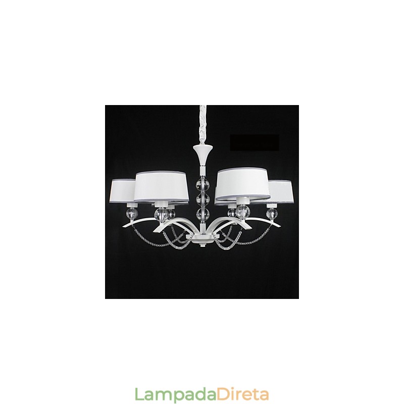 Lustre moderno contemporâneo de cristal cromado em tecido