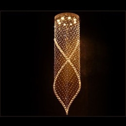 Lustre de cristal, luminárias pendentes, luminárias de teto suspensas com cristal K9 transparente e dossel prateado