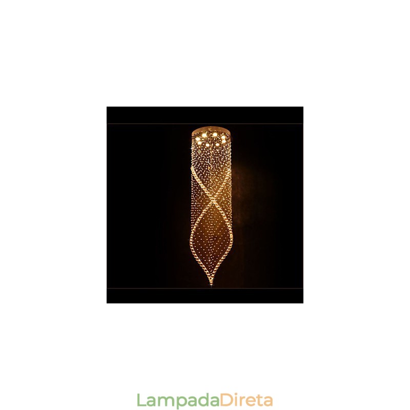 Lustre de cristal, luminárias pendentes, luminárias de teto suspensas com cristal K9 transparente e dossel prateado