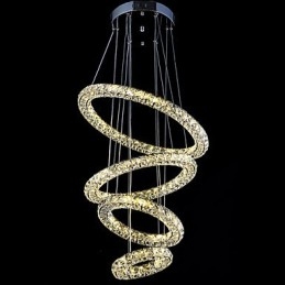Luminária pendente de anel de cristal, lustre de teto moderno, luminárias de iluminação com