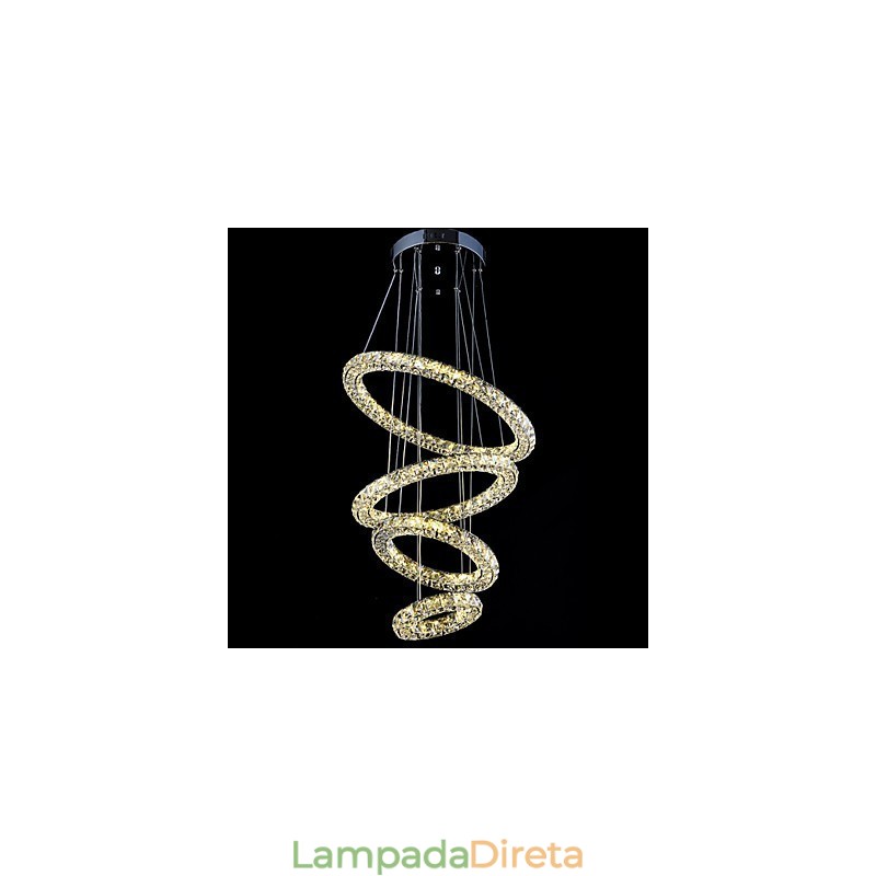 Luminária pendente de anel de cristal, lustre de teto moderno, luminárias de iluminação com