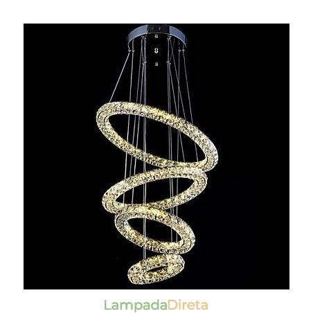 Luminária pendente de anel de cristal, lustre de teto moderno, luminárias de iluminação com Luminária pendente de anel de cristal, lustre de teto moderno, luminárias de iluminação com