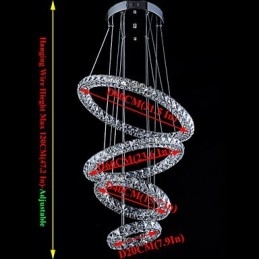 Luminária pendente de anel de cristal, lustre de teto moderno, luminárias de iluminação com