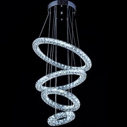 Luminária pendente de anel de cristal, lustre de teto moderno, luminárias de iluminação com