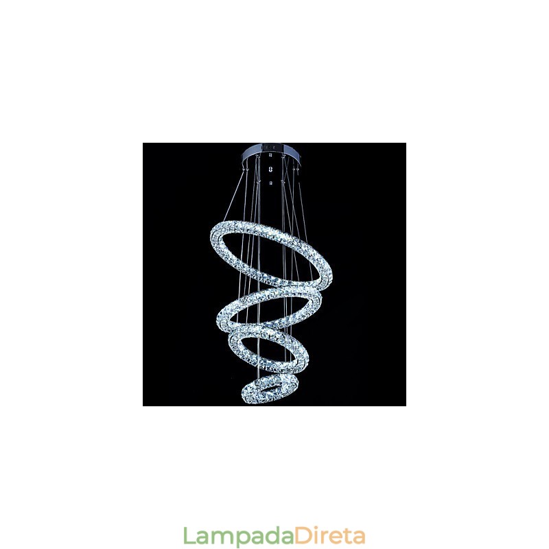 Luminária pendente de anel de cristal, lustre de teto moderno, luminárias de iluminação com