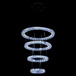 Luminária pendente de anel de cristal, lustre de teto moderno, luminárias de iluminação com