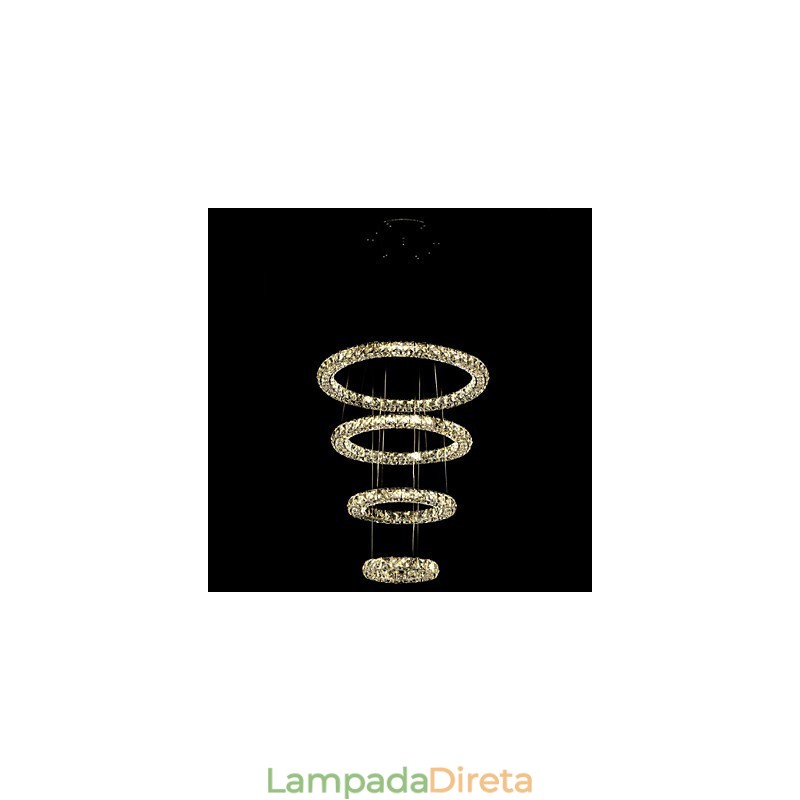 Luminária pendente de anel de cristal, lustre de teto moderno, luminárias de iluminação com
