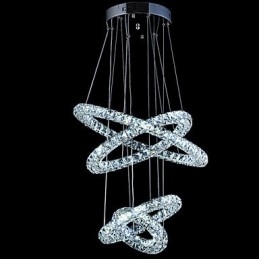 Luminária pendente de anel de cristal, lustre de teto moderno, luminárias de iluminação com