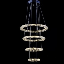 Luminária pendente de anel de cristal, lustre de teto moderno, luminárias de iluminação com