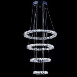Luminária pendente de anel de cristal, lustre de teto moderno, luminárias de iluminação com