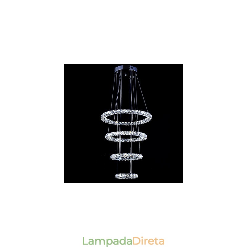 Luminária pendente de anel de cristal, lustre de teto moderno, luminárias de iluminação com