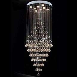 Lustre de cristal moderno, luminária pendente, luminária de teto com 8 lâmpadas H180CM