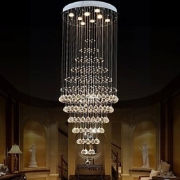 Lustre de cristal moderno, luminária pendente, luminária de teto com 8 lâmpadas H180CM