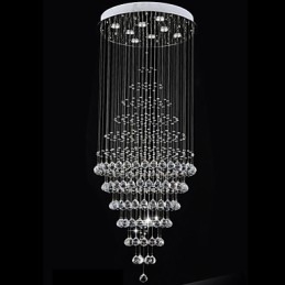 Lustre de cristal moderno, luminária pendente, luminária de teto com 8 lâmpadas H180CM