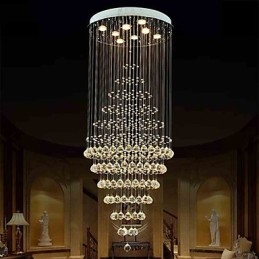 Lustre de cristal moderno, luminária pendente, luminária de teto com 8 lâmpadas H180CM