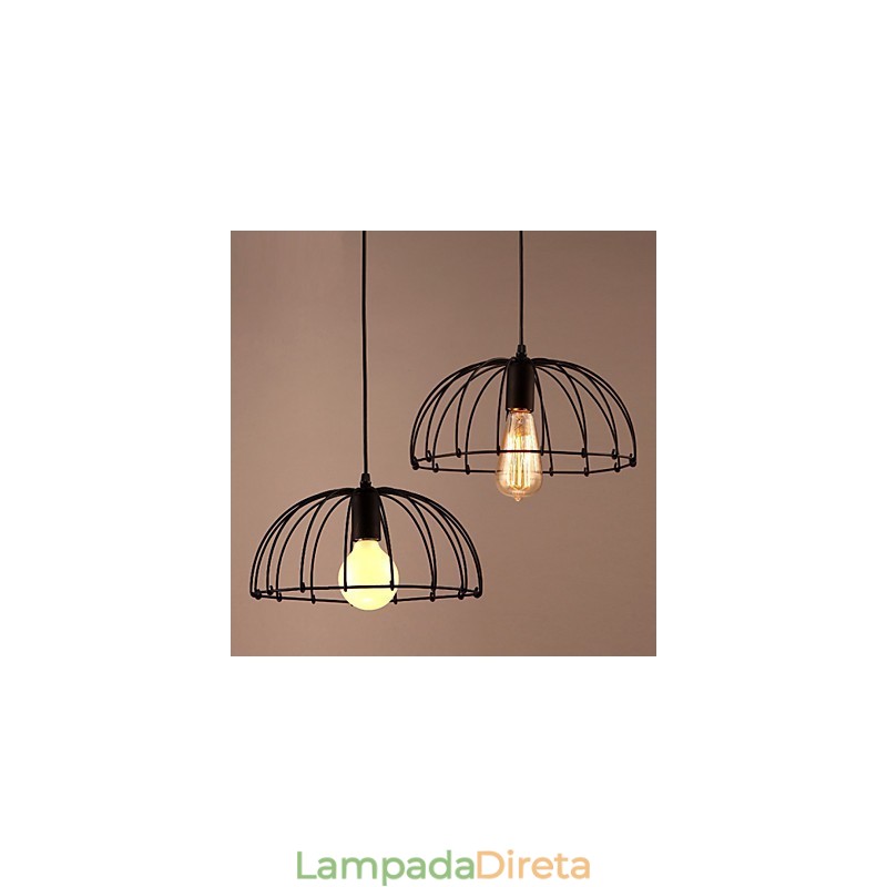 Luminária pendente de metal com design retrô