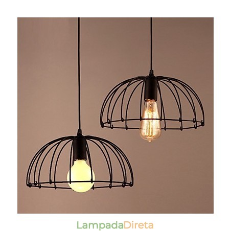 Luminária pendente de metal com design retrô Luminária pendente de metal com design retrô