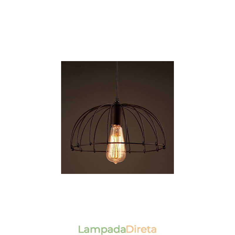 Luminária pendente de metal com design retrô