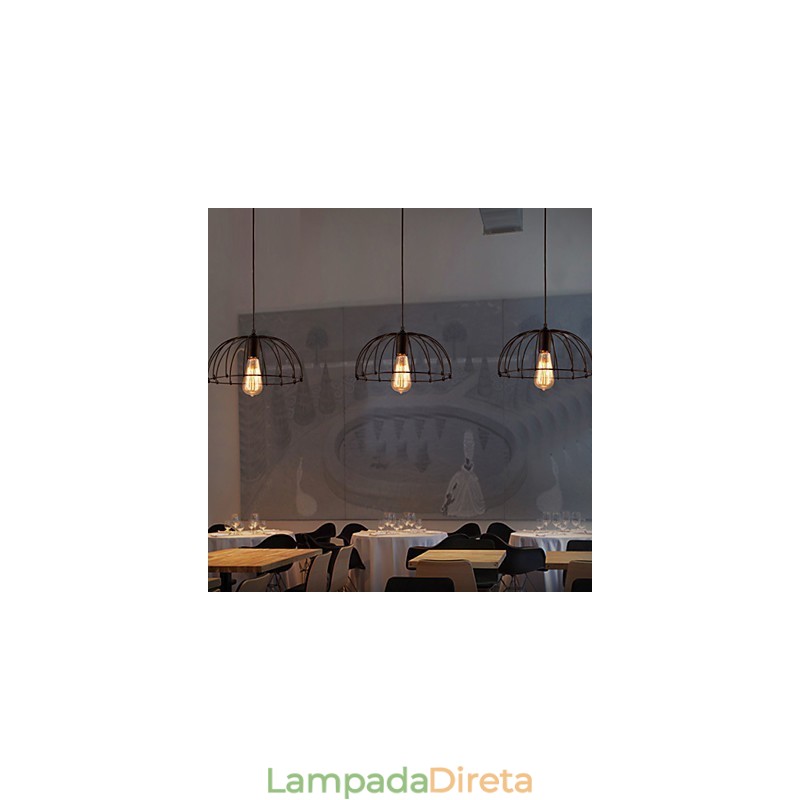 Luminária pendente de metal com design retrô