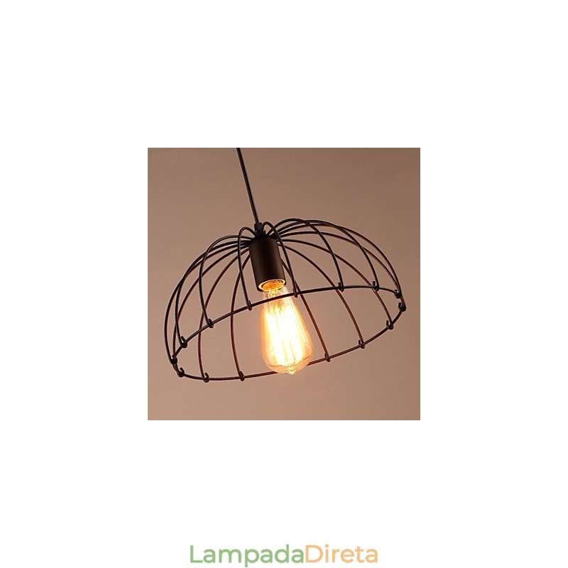 Luminária pendente de metal com design retrô