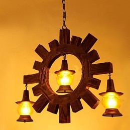 Lustre de madeira antigo American Country Living Lamp Lamp