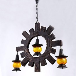 Lustre de madeira antigo American Country Living Lamp Lamp
