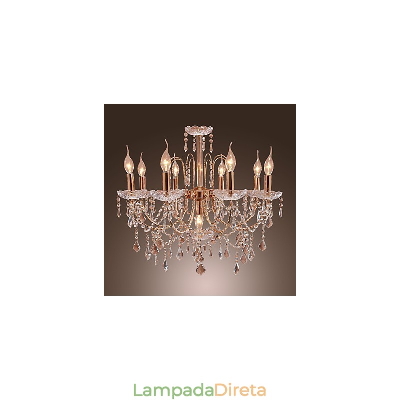 Lustre de Cristal Elegante com 9 Luzes