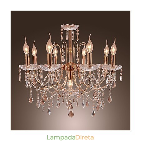 Lustre de Cristal Elegante com 9 Luzes