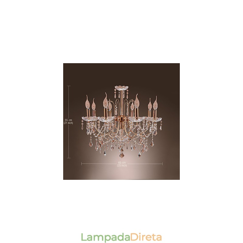 Lustre de Cristal Elegante com 9 Luzes