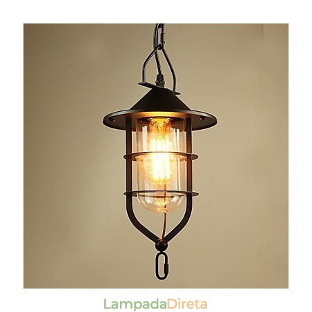 Luminária pendente de metal com pintura country vintage para garagem Luminária pendente de metal com pintura country vintage para garagem